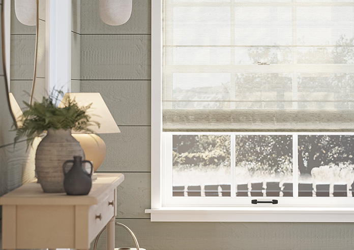 Sahara Voile, Metallic Pearl Grey - Roman Blind - Image 5